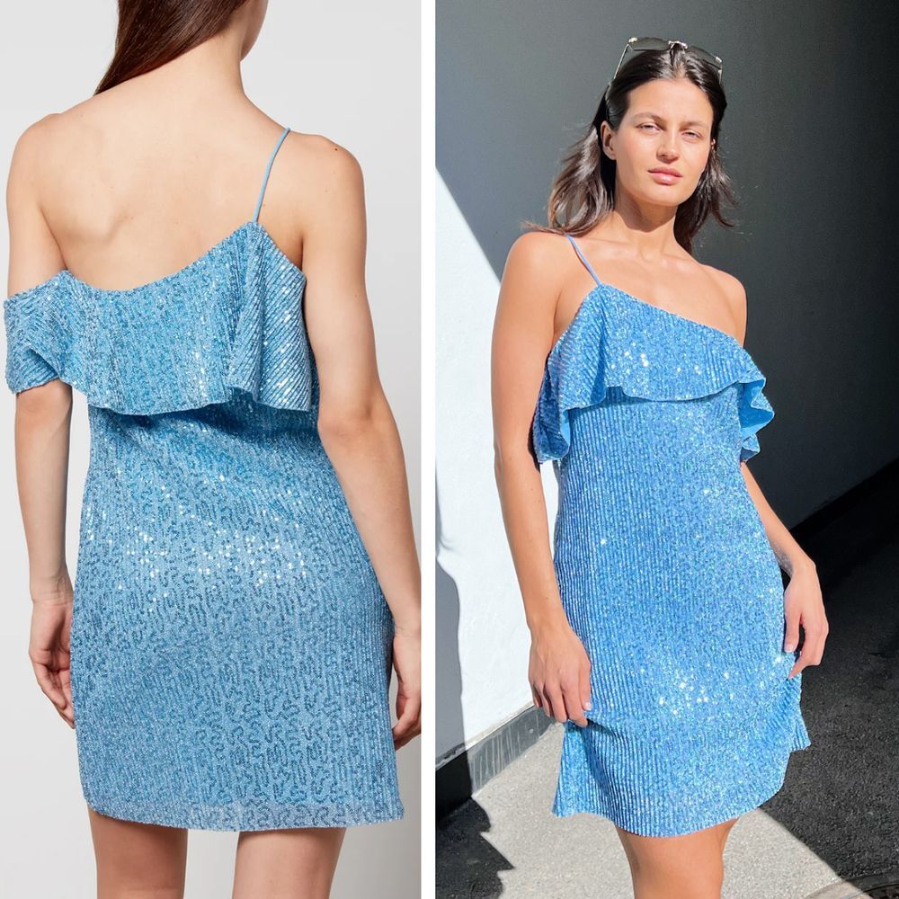Stine Goya Kenza Sequin Embellished Off The Shoulder Mini Dress NEW Size Medium